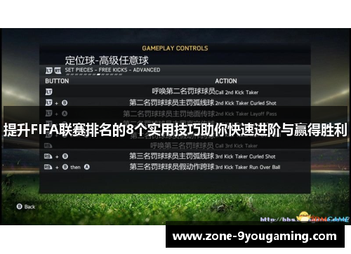 提升FIFA联赛排名的8个实用技巧助你快速进阶与赢得胜利