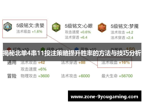 揭秘北单4串11投注策略提升胜率的方法与技巧分析